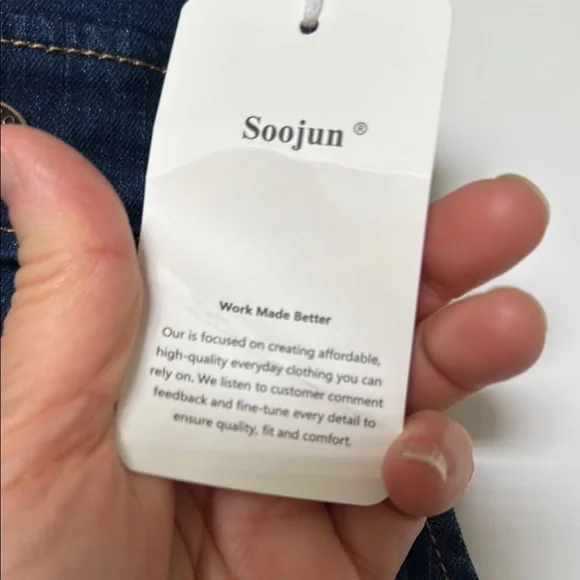 Denim overalls w/ adjustable straps - Picture 3 of 6